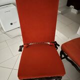 Chaises style Louis XIV tapissées orange