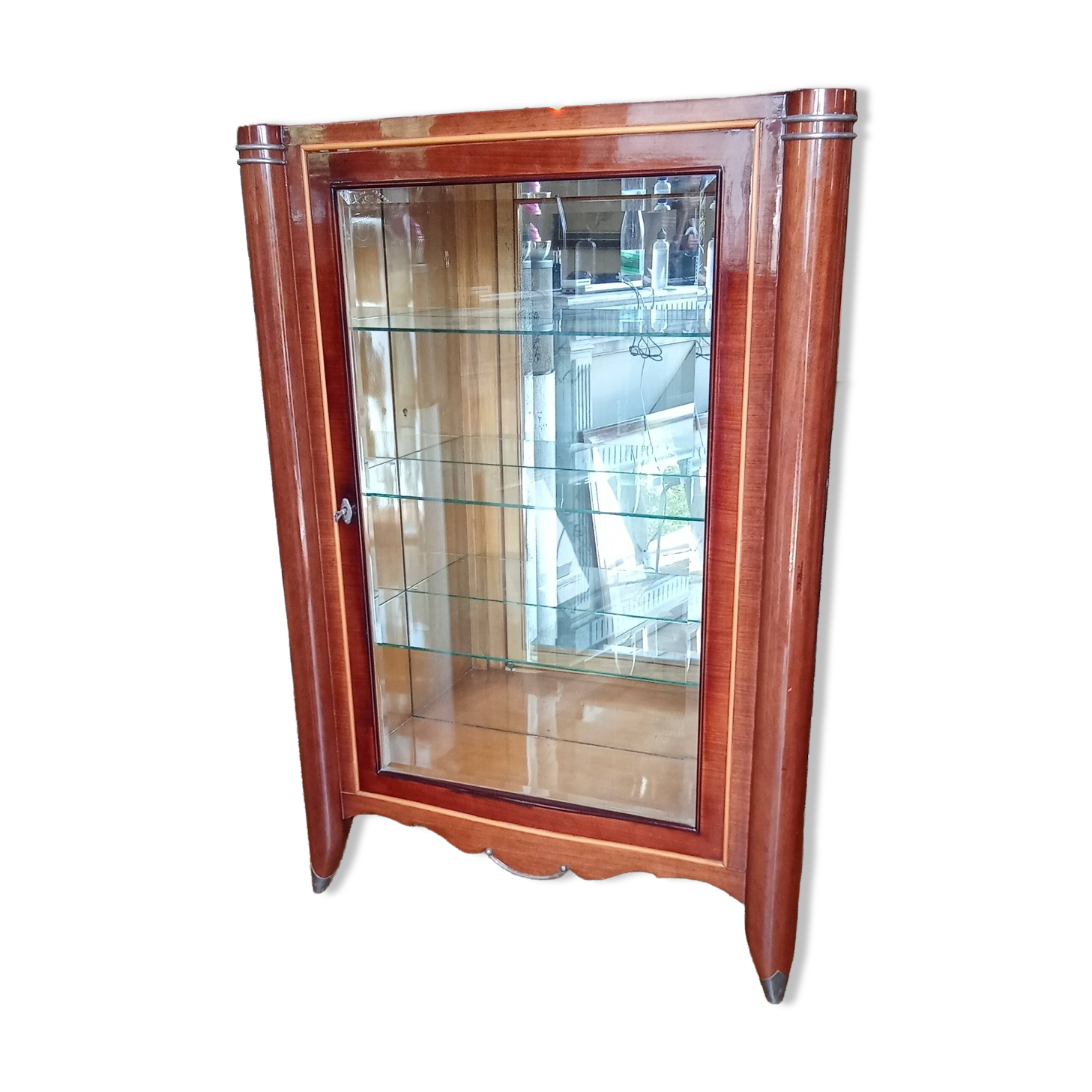 Antique illuminated Art Deco display cabinet