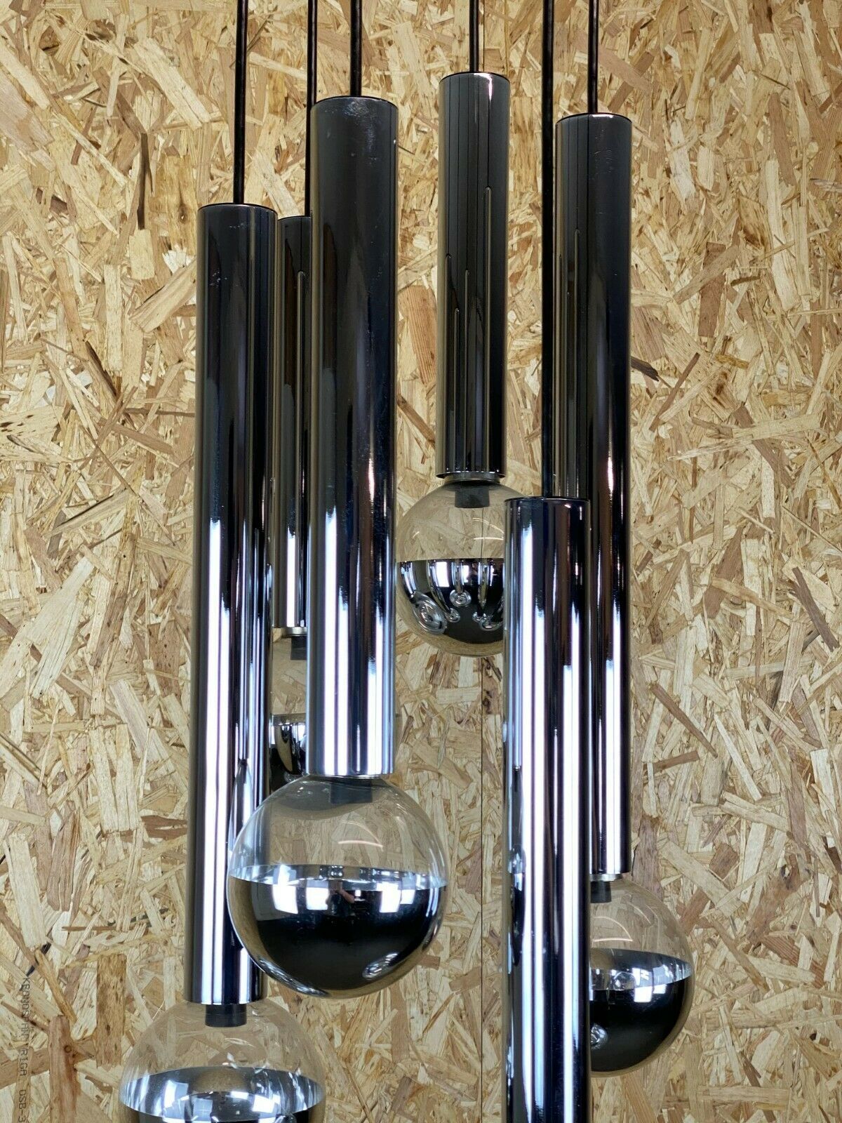 60s 70s lamp cascade lamp by Motoko Ishii for Staff Chrom 6-flame