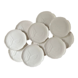 10 Assiettes plates vintage forme poisson