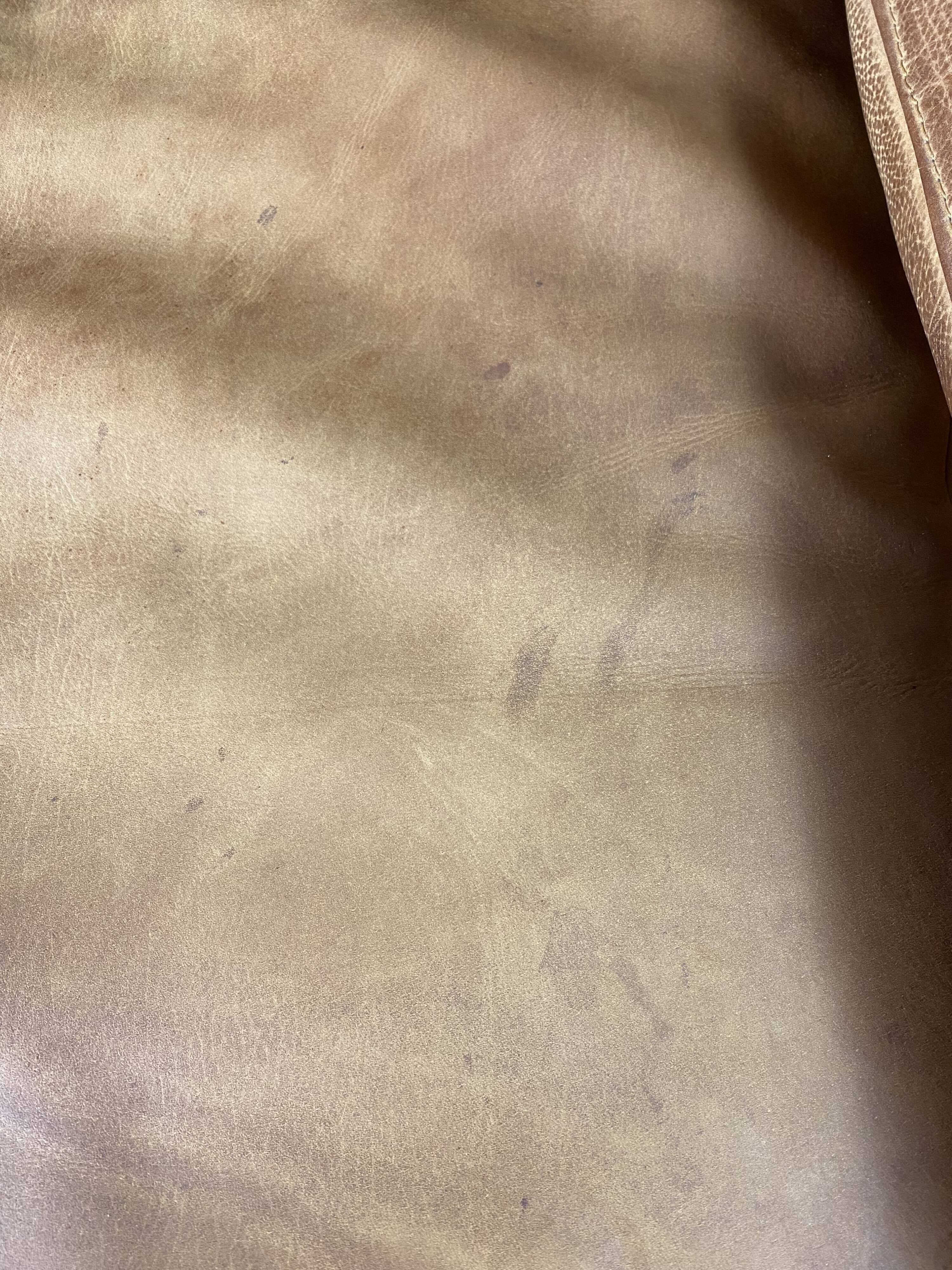 Roche-Bobois brown leather sofa