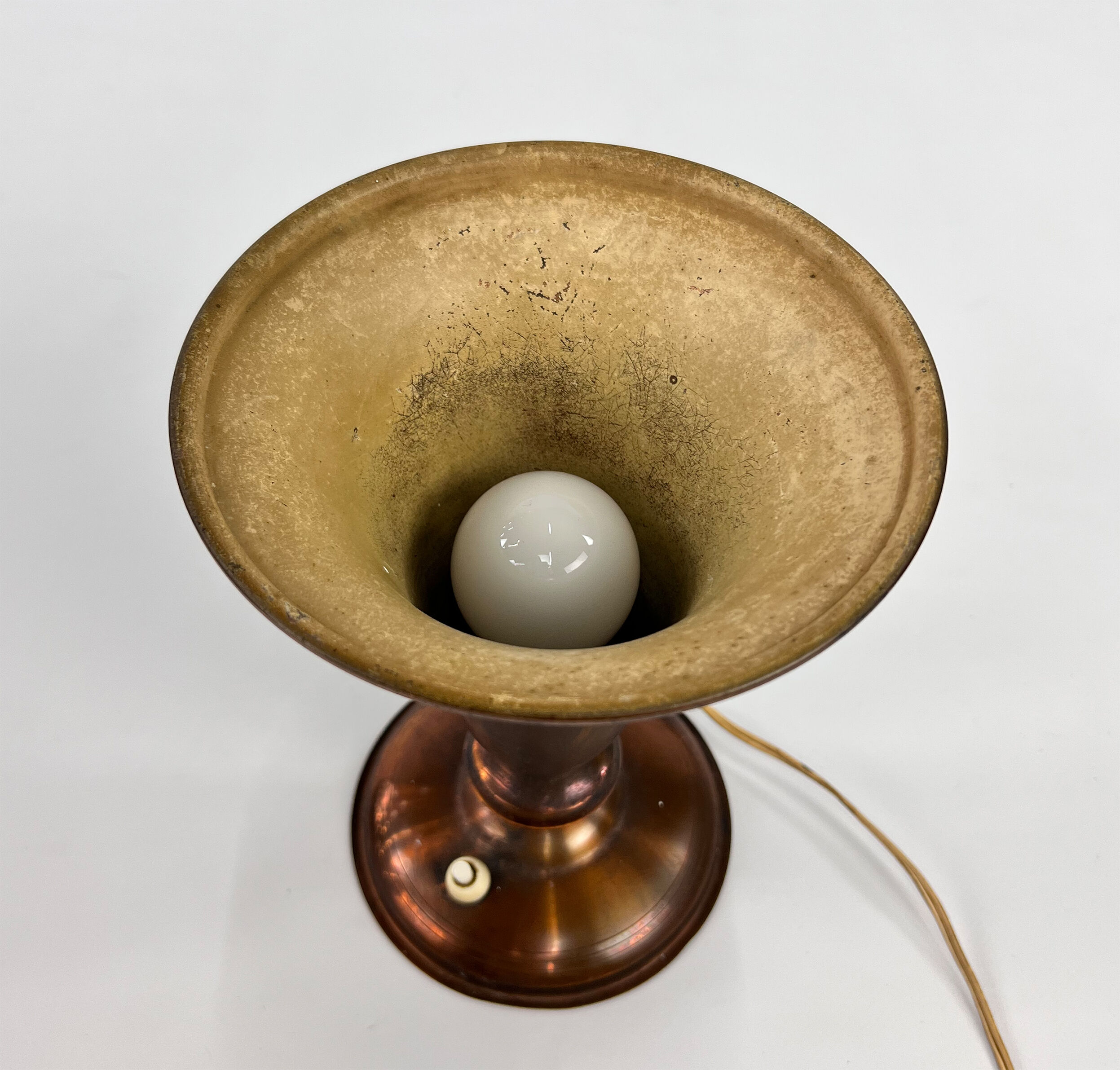 Copper chalice lamp 1950