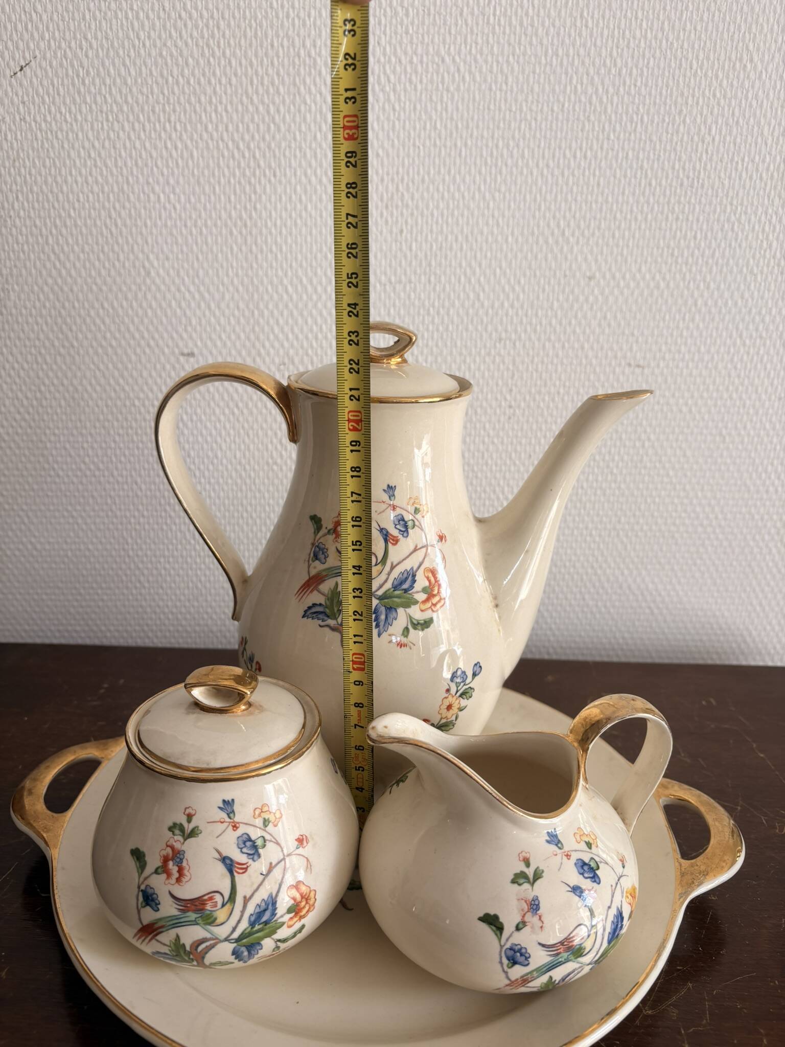 Tea Service Café Courtoisie Keramis Boch Louvière Art Deco Phoenix Bird