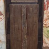 Large trumeau in natural wood with oil painting on panel.