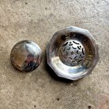 Coquillor butter dish in silver metal