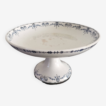 Old compote bowl Terre de Fer Opaque Porcelain from Gien "Etruscan" model