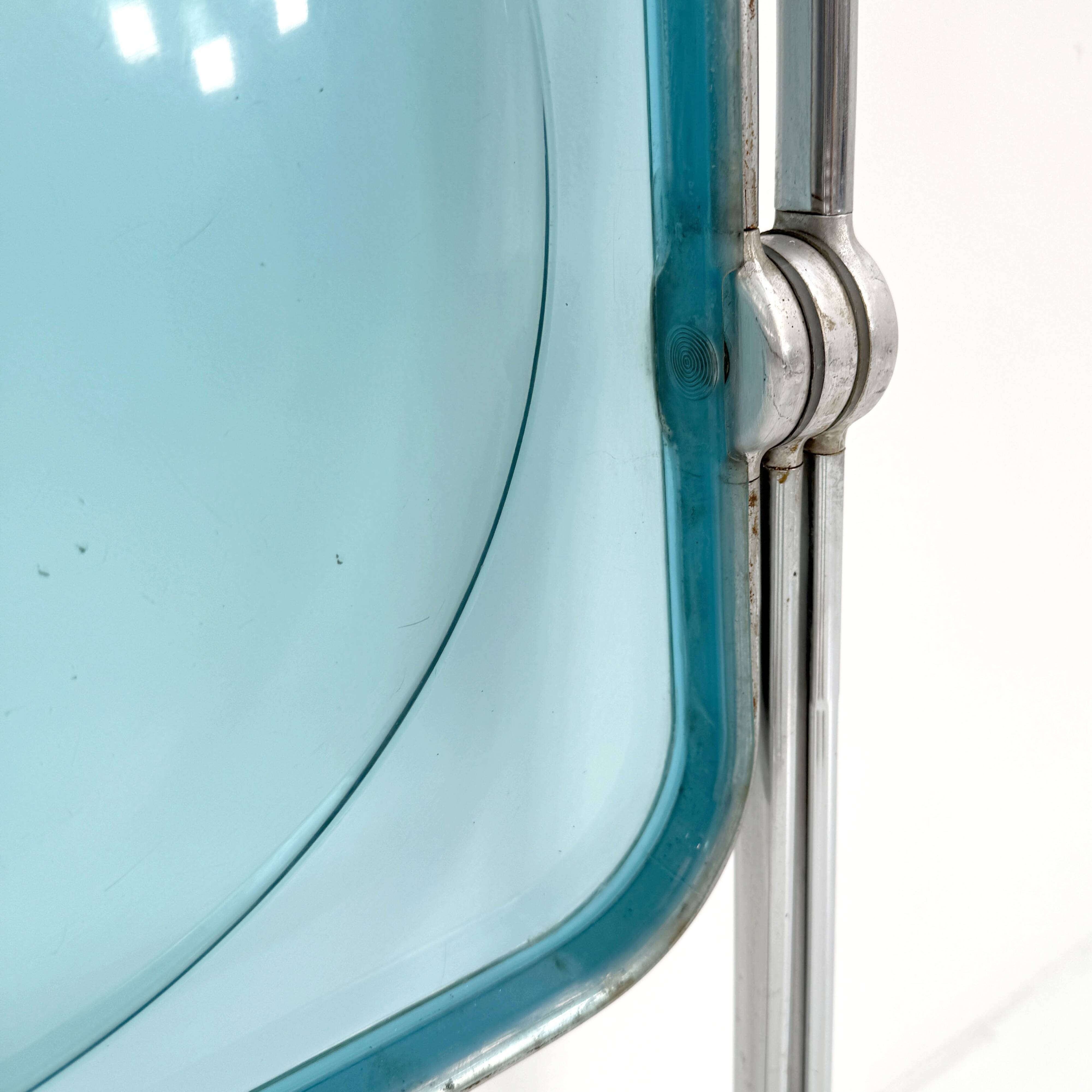 Chaise Plia Bleue par Giancarlo Piretti pour Castelli, 1960