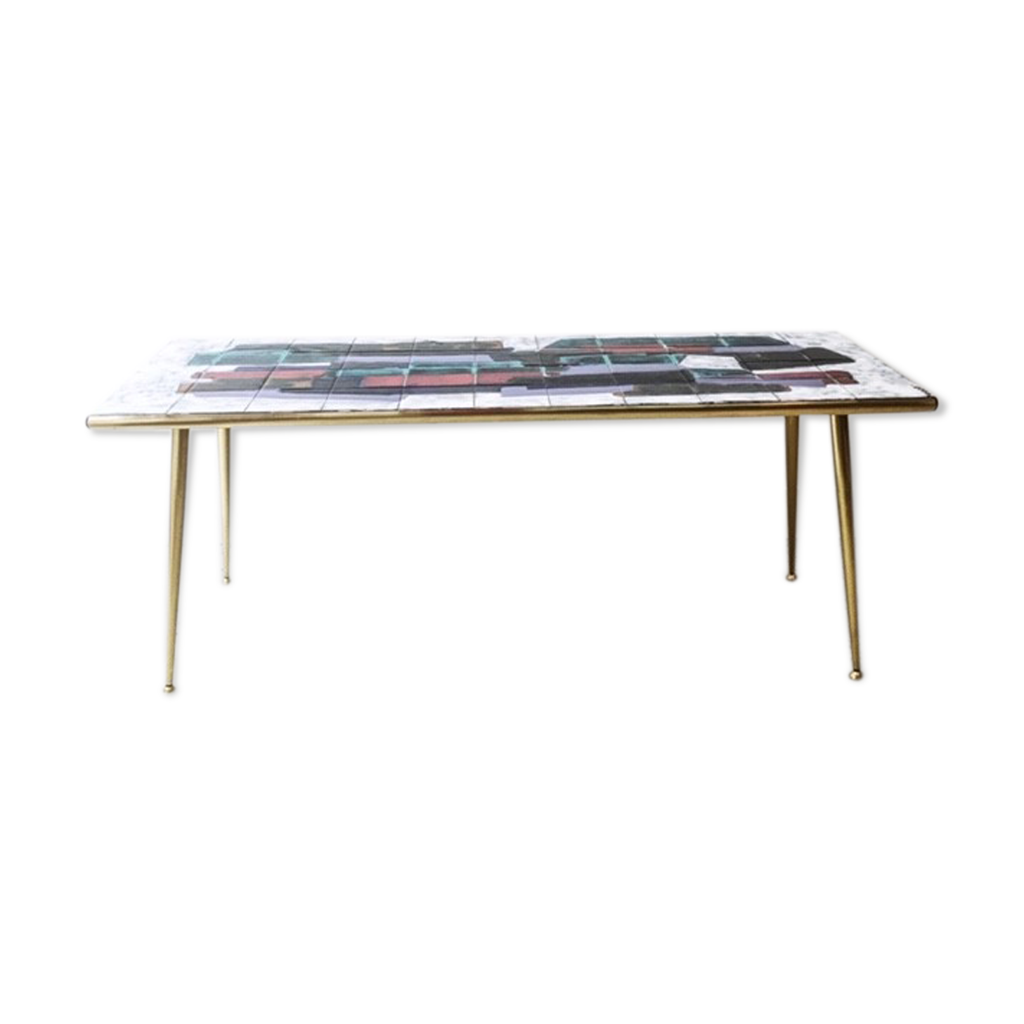 coffee table with ceramic tiles, 60s
