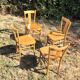 4 vintage bistro chairs from the 1950s in raw wood