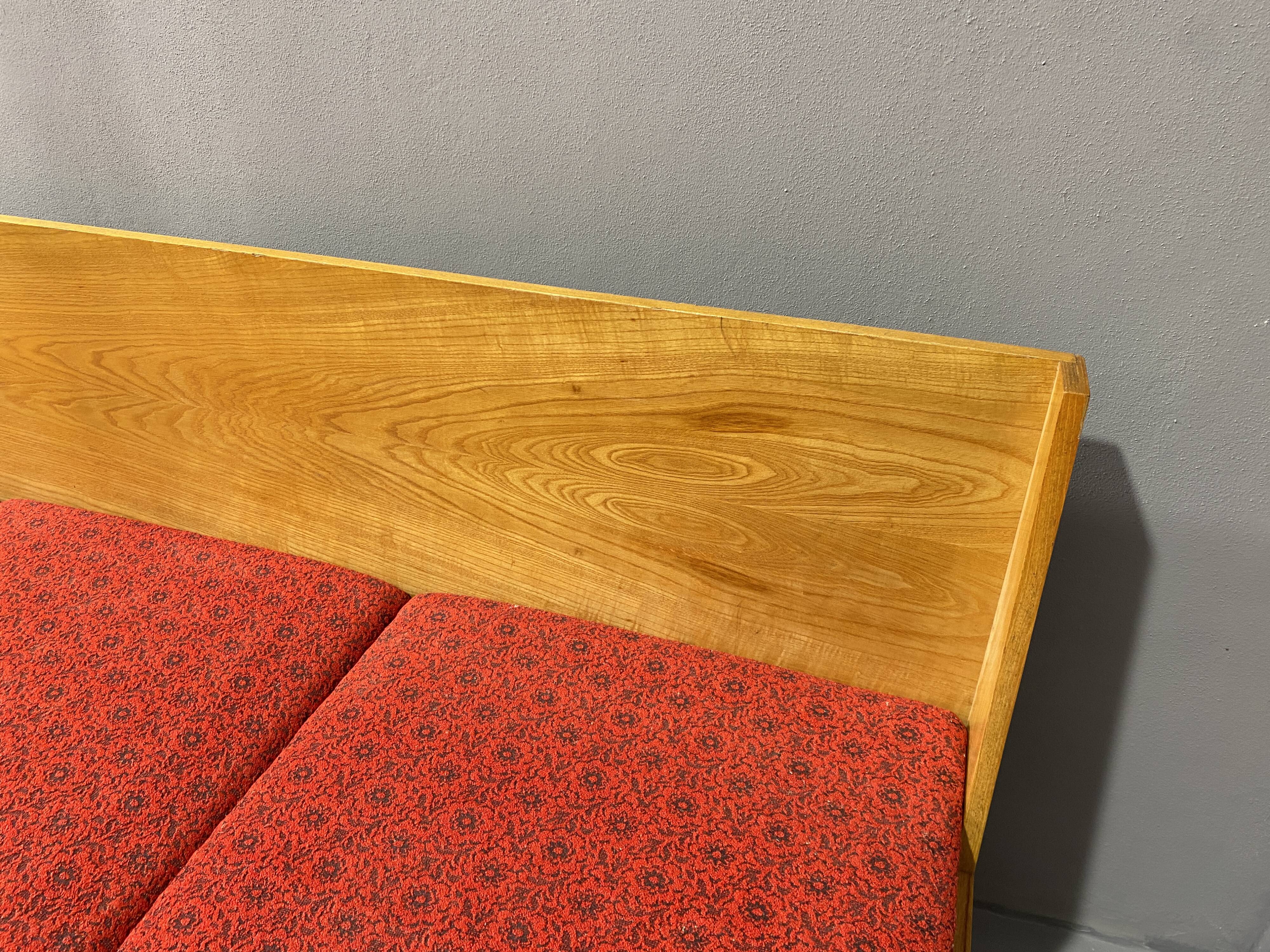 Mid-century folding sofa bed by Drevotvar, 1970s, Czechoslovakia