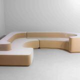 'Lara' sofa by Roberto Pamio for Stilwood in beige velvet, Italy 1958