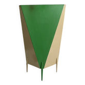 Fire place shield 1960s green and beige metal