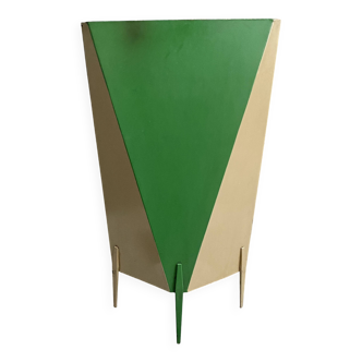 Fire place shield 1960s green and beige metal