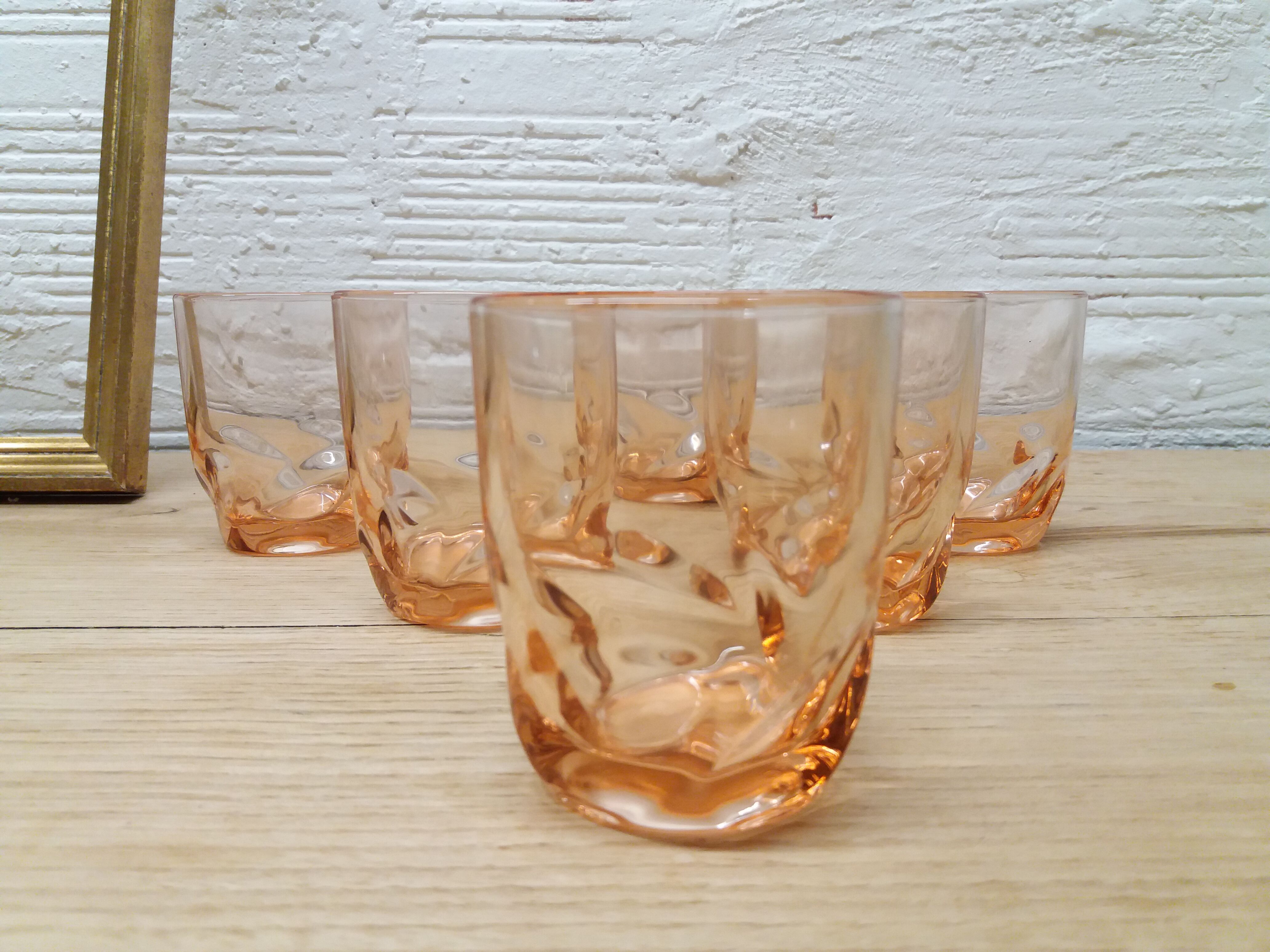 Set 6 verres gobelets roses