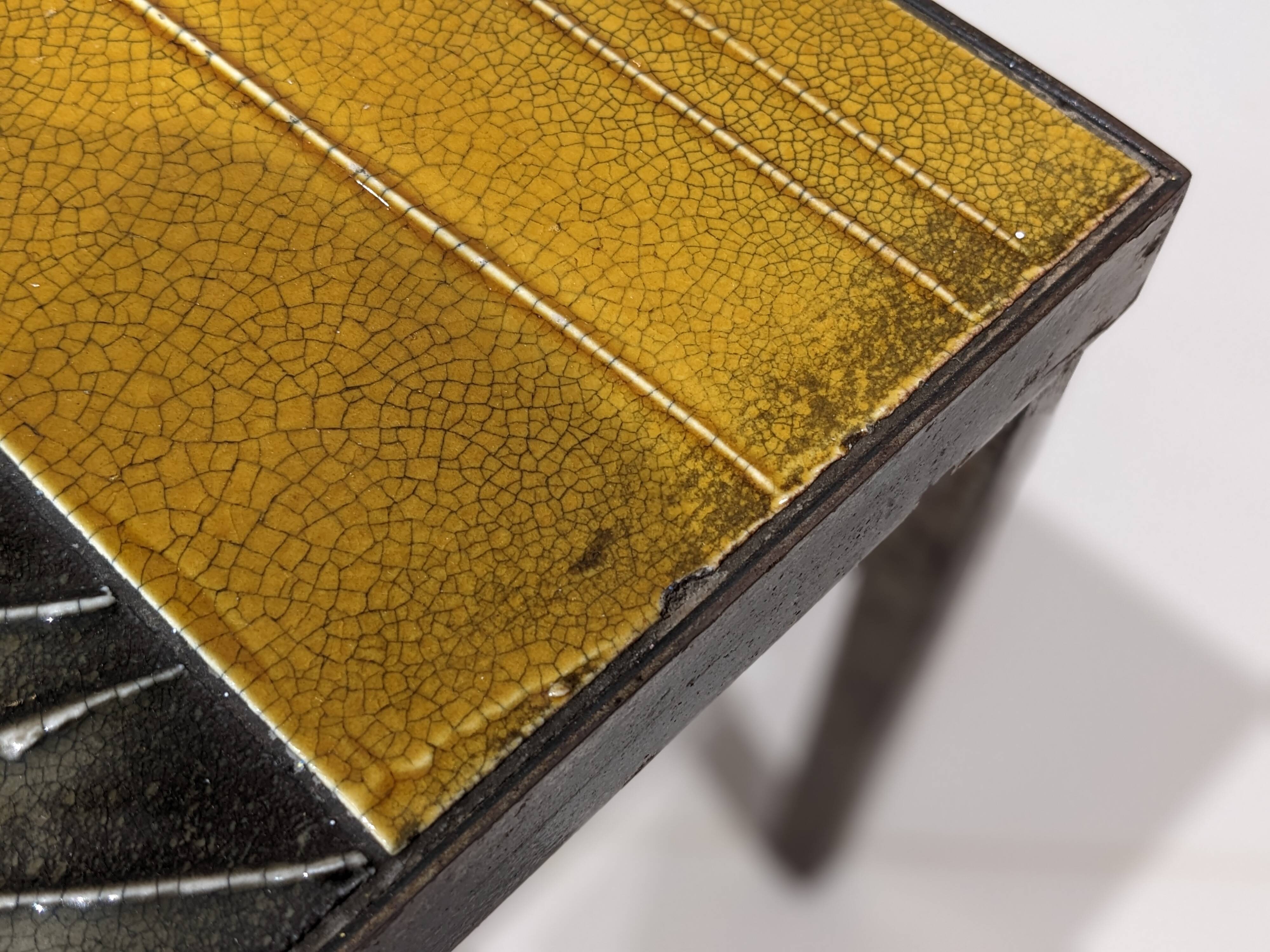 Ceramic coffee table "Sun" by Roger Capron