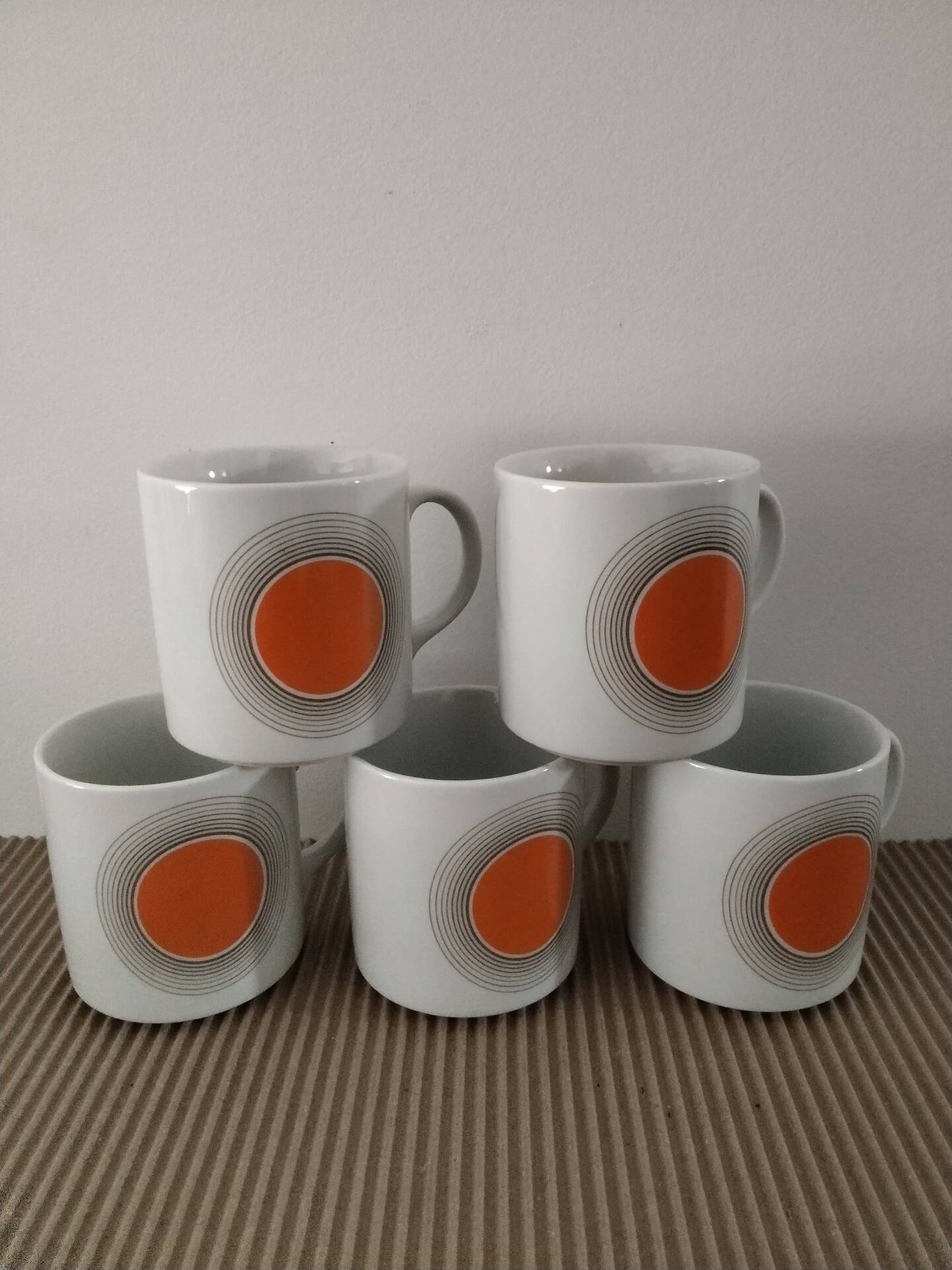 Set of 5 vintage Bareuther Bavaria cups/mugs