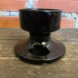 Vintage 1970s Black Opaline Space Age Candle Holder