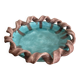 Empty Pocket Bowl Ceramic Pottery Bavent Turquoise Violet Glaze