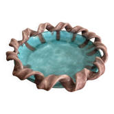 Empty Pocket Bowl Ceramic Pottery Bavent Turquoise Violet Glaze