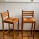 Tabouret chaise de bar bois et paille