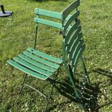 Set of 4 folding garden chairs - vintage green