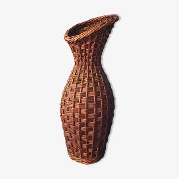 Rattan wicker basket vase