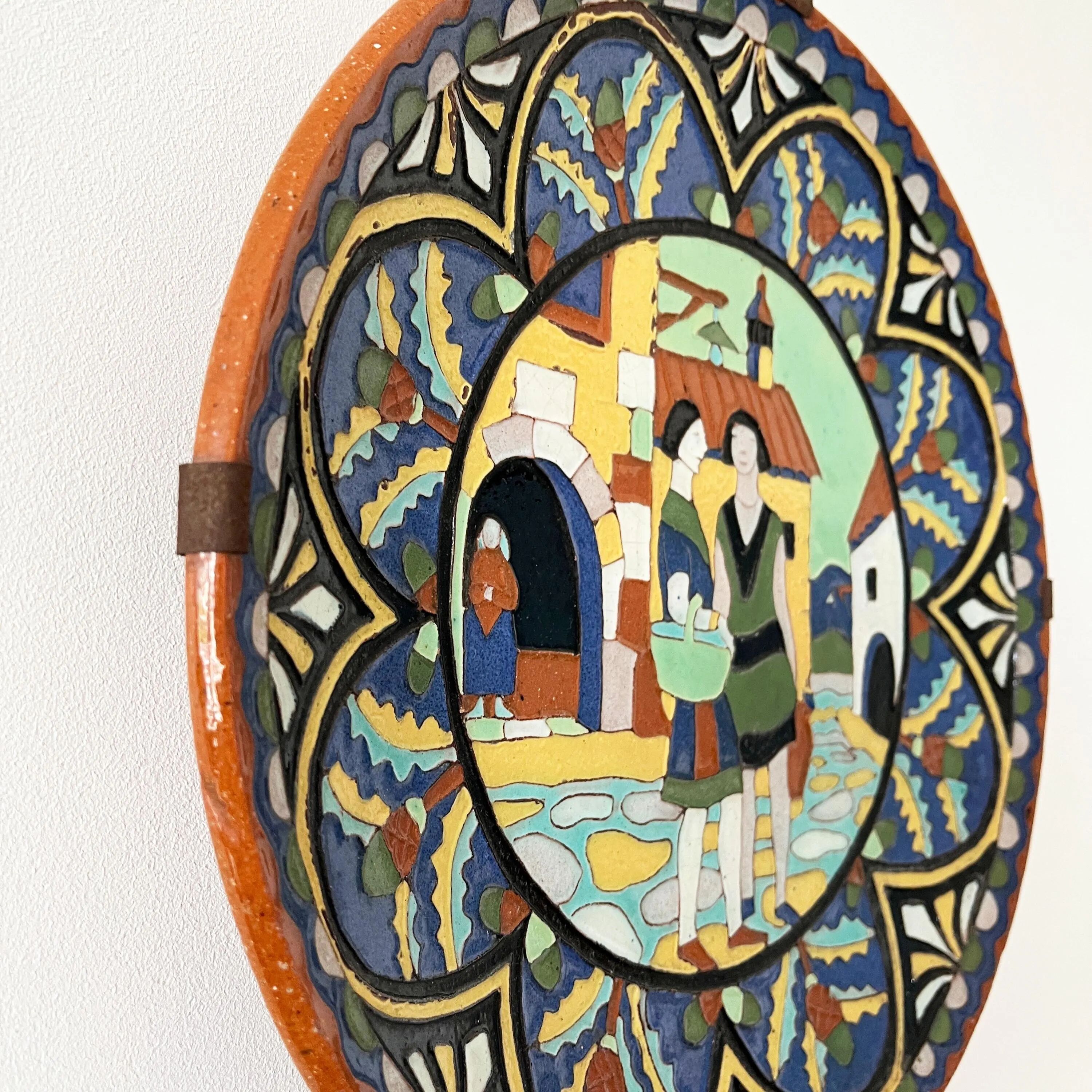 Large glazed terracotta dish