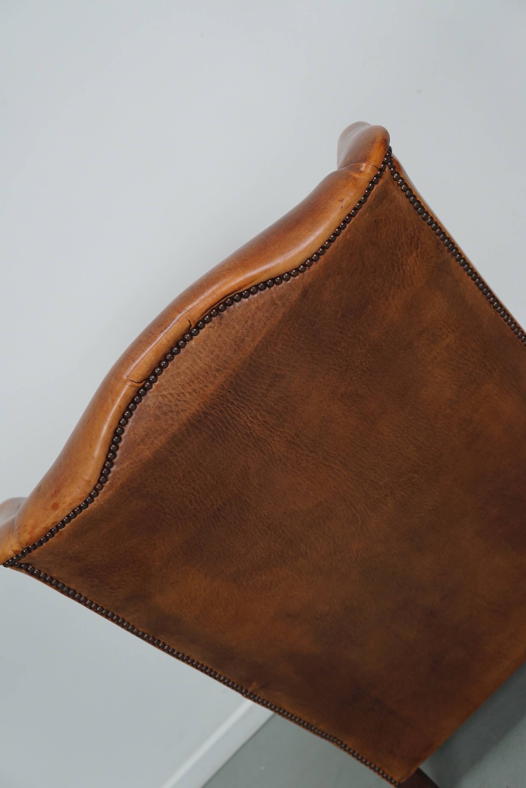 Vintage Dutch Cognac Colored Leather Club Chair