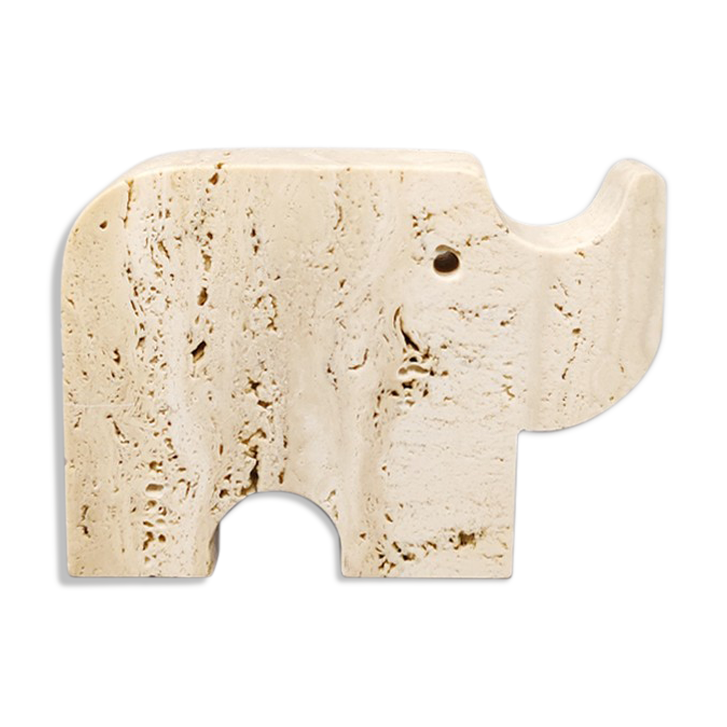 Travertine rhinoceros sculpture 1970