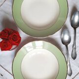 Old mismatched earthenware soup plates