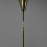 Lustre en laiton et verre de style Lyfa, Danemark, années 1970