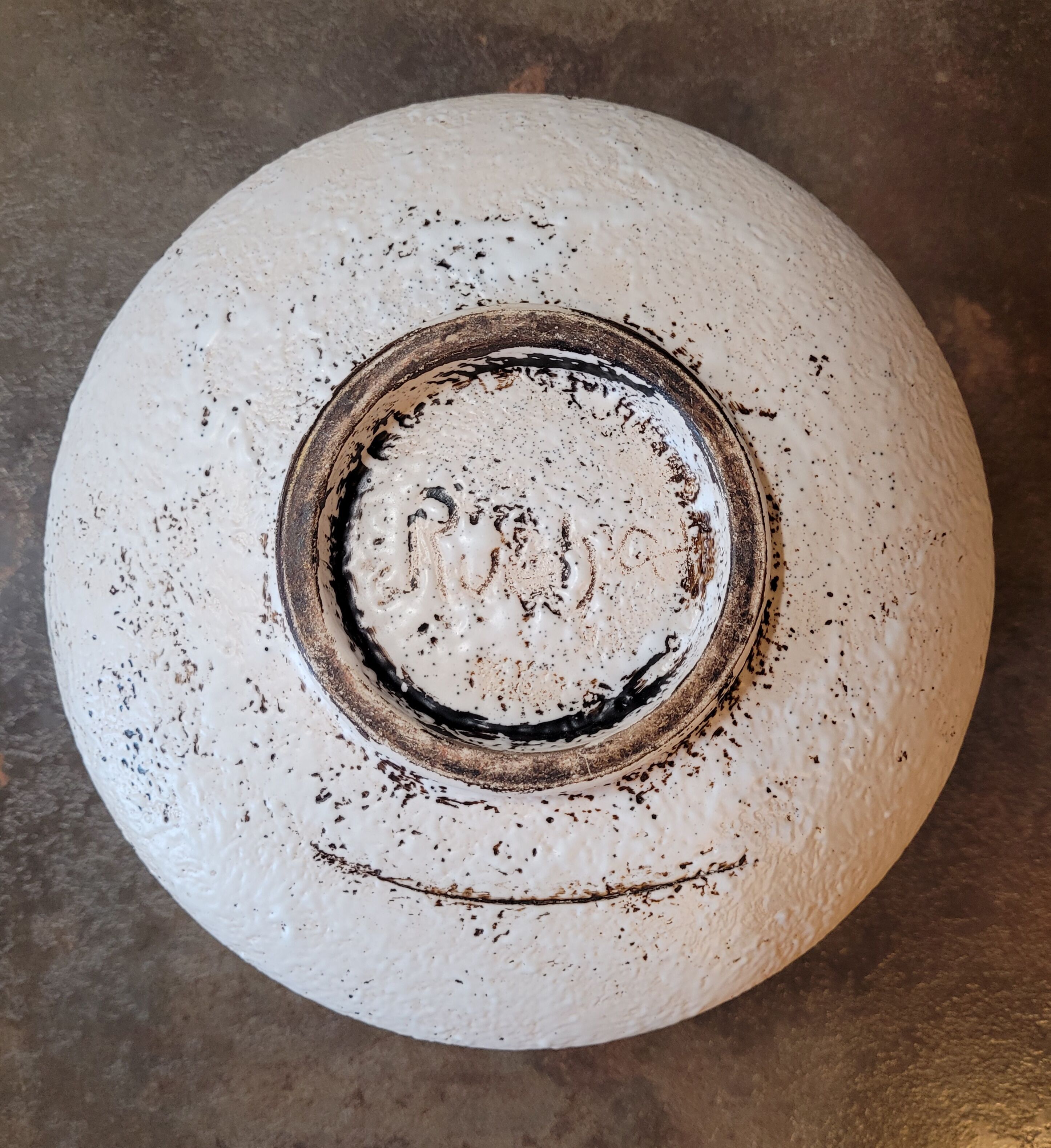 Vintage prehistory ceramic pot signed from the 50s 60s
