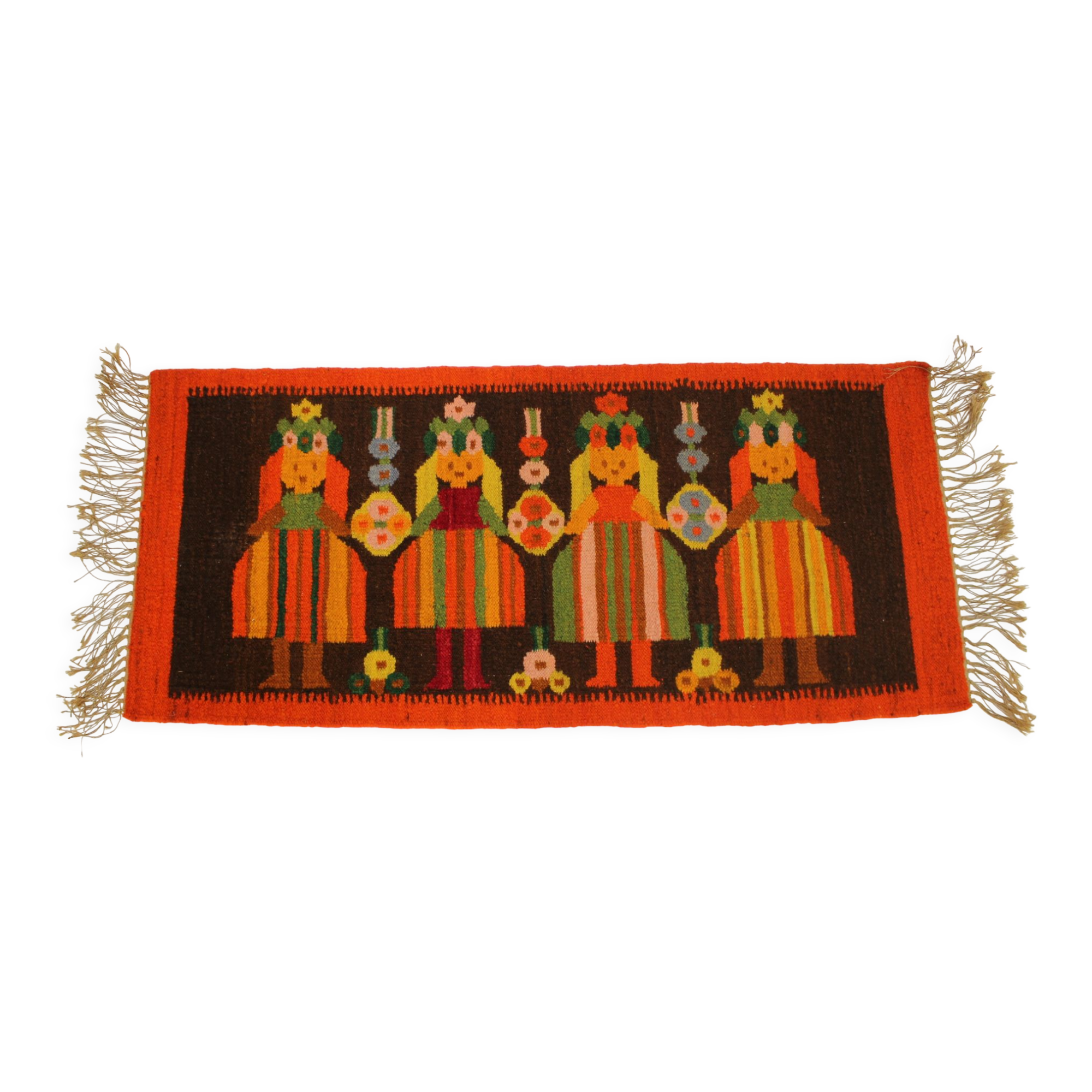 1960s Small Polish Wool Rug 132x51cm