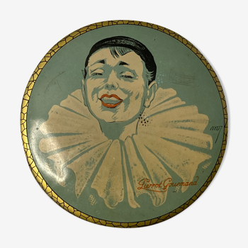Metal box Pierrot Gourmand signed around 1930