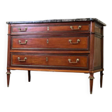 Louis XVI style mahogany commode in three colors, 18th century