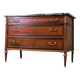 Louis XVI style mahogany commode in three colors, 18th century