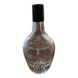 Glass container with silver tip