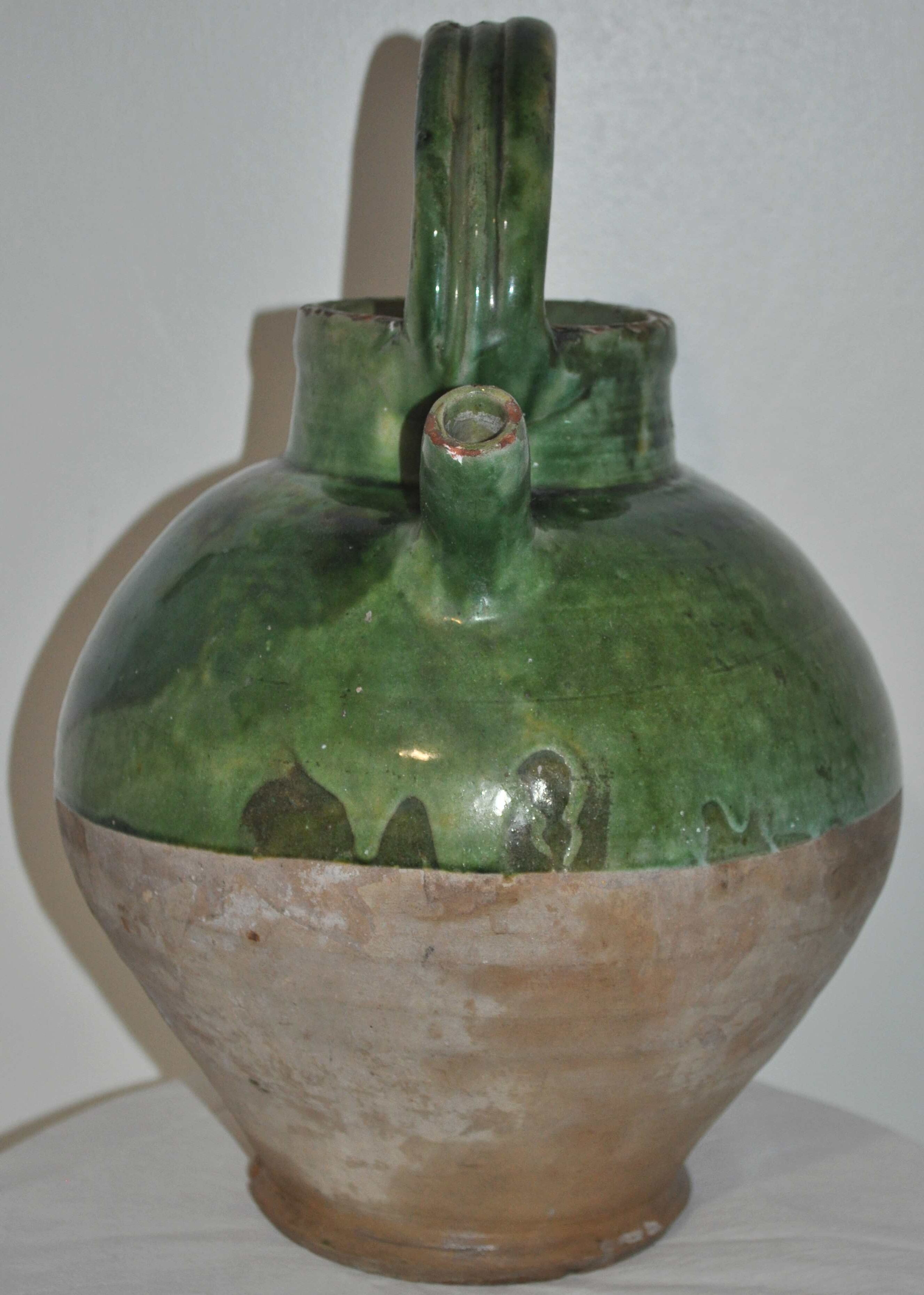 Jug in glazed old water pitcher southern france chevrette