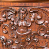 Renaissance style walnut buffet bookcase