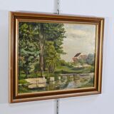 Gouache sur Bois, signed M.Cauvet – 1958