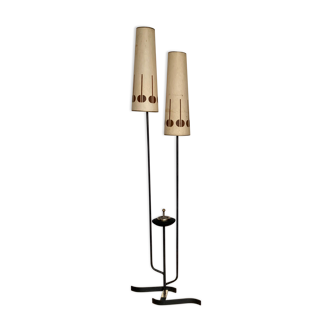 Asymmetrical vintage floor lamp 2 burners