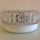 Round ceiling lamp in structured glass vintage 60s-70s