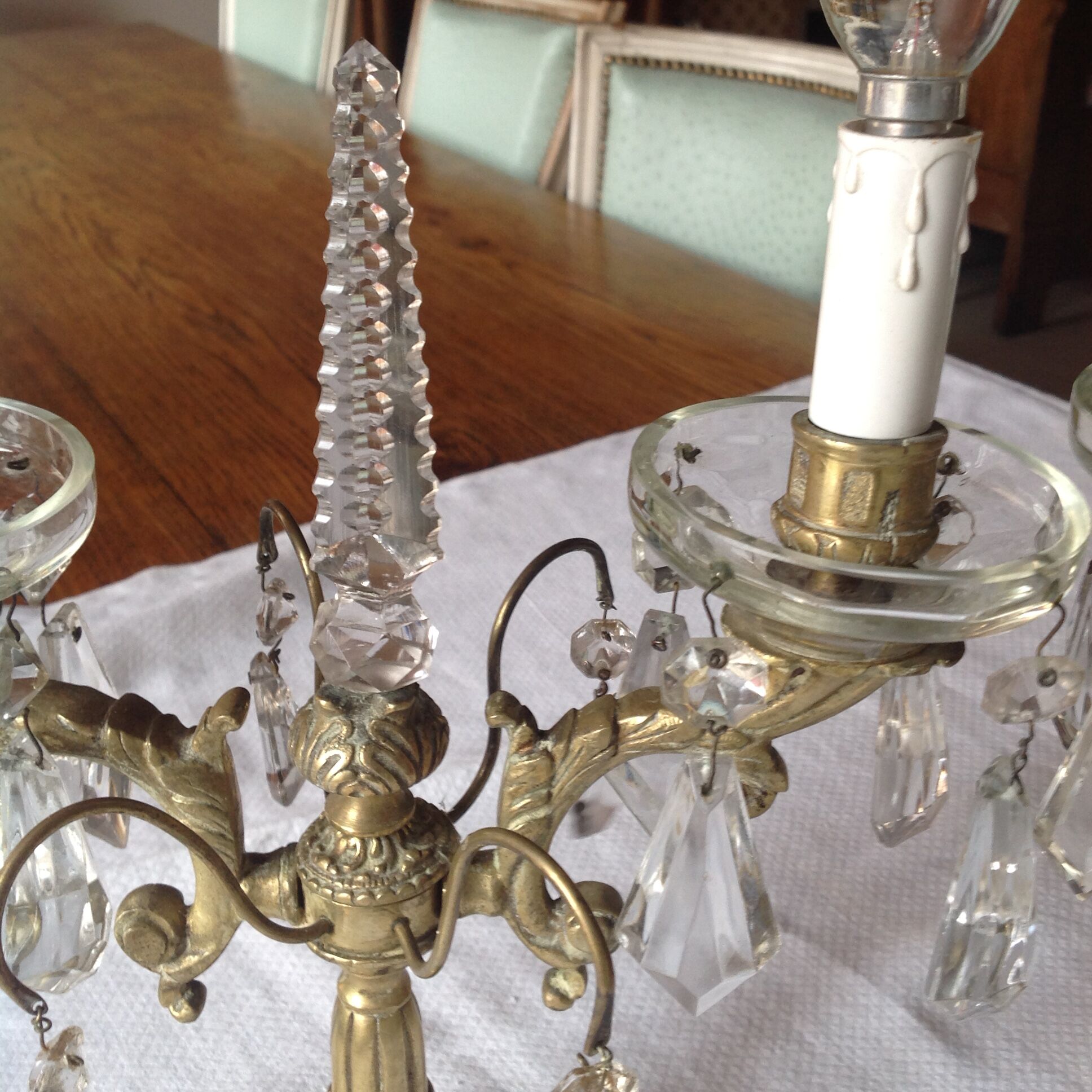 Pair of bronze girandoles circa 1940