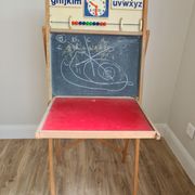 Old blackboard - wooden Table+ tablet with alphabet / hour / abacus Dimensions:108x45