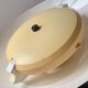 Vintage white metal pendant light - up and down system - Space Age Design