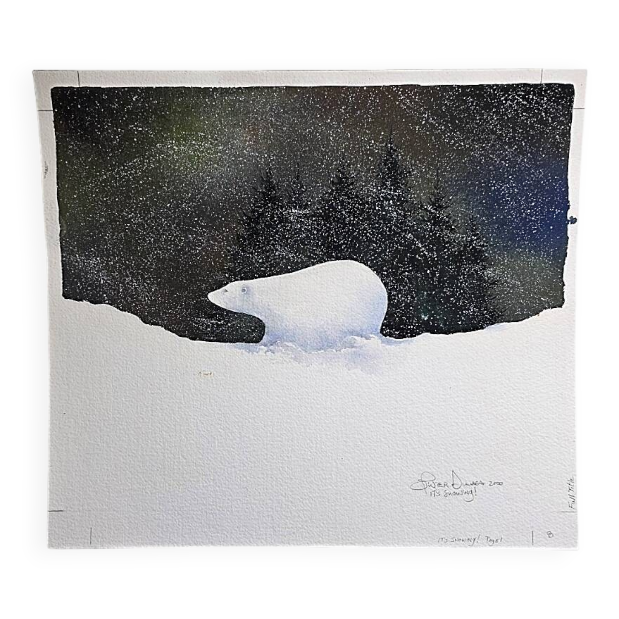 Olivier Dunrea Gouache It's Snowing Page 1, from 2000