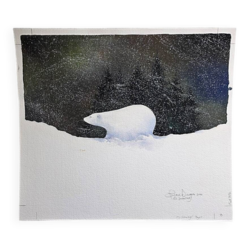 Olivier Dunrea Gouache It's Snowing Page 1, from 2000