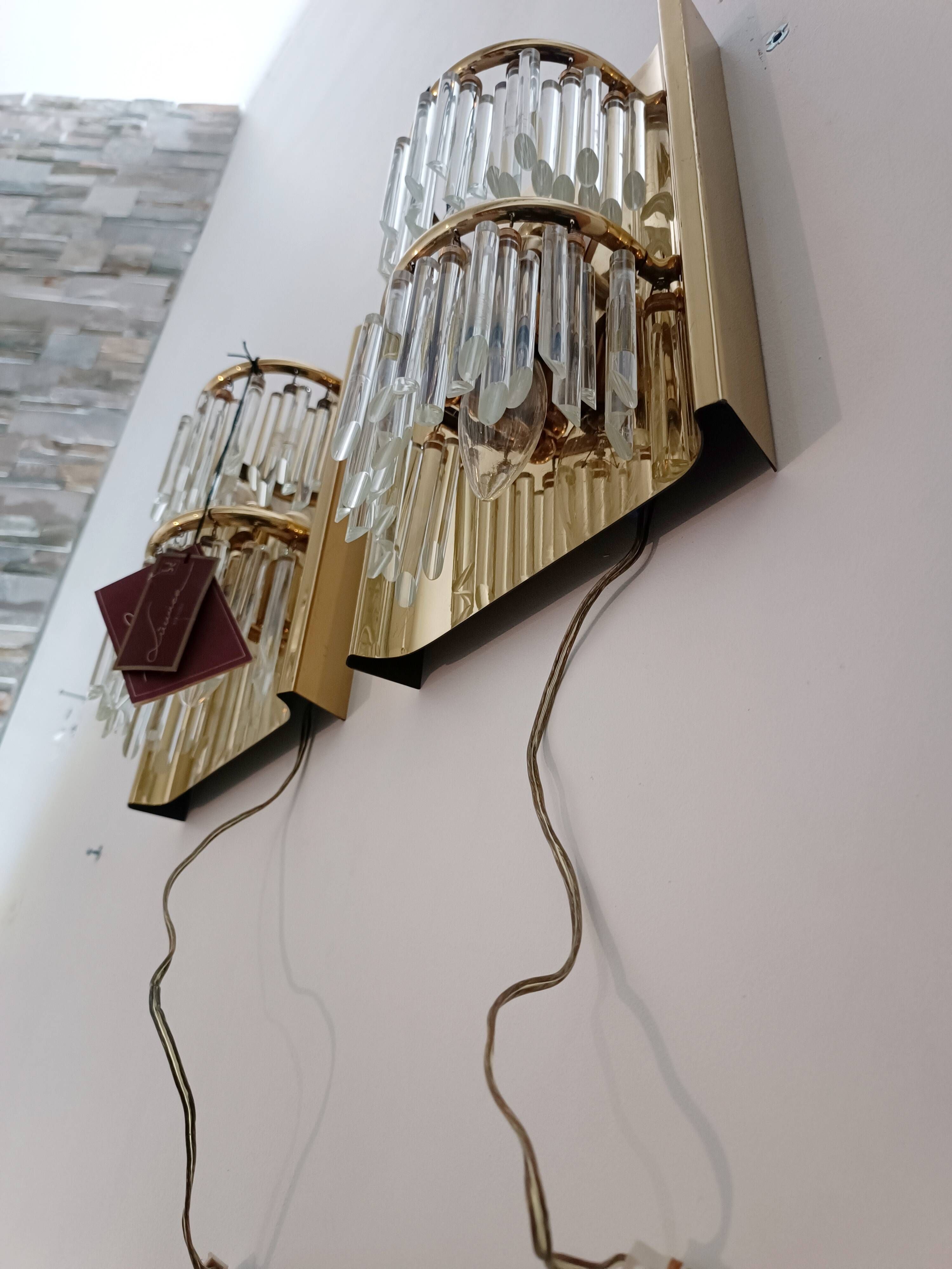 Pair of Murano glass wall lights by Lumica 1970s