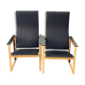 Pair of Black Artza Arm Chairs by Simo Heikkila