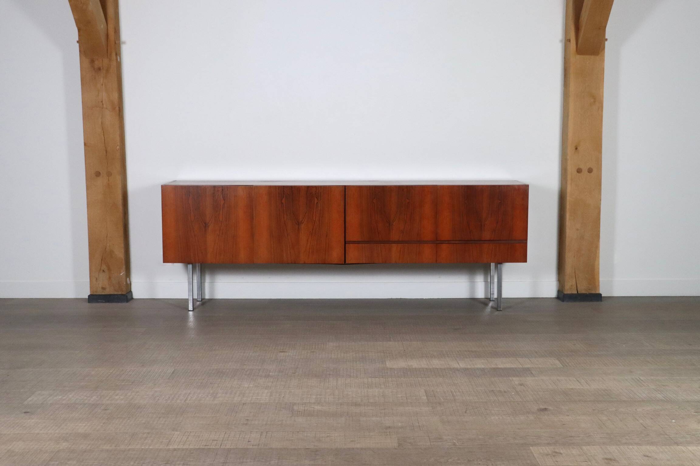 Midcentury Modern Sideboard With Chrome Legs, 1970s